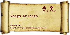 Varga Kriszta névjegykártya